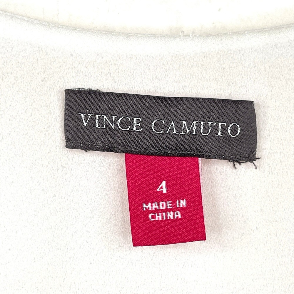 Vince Camuto Womens Sleeveless Asymmetrical Dress Size 4 Pink/White Event Spring - Picture 7 of 10